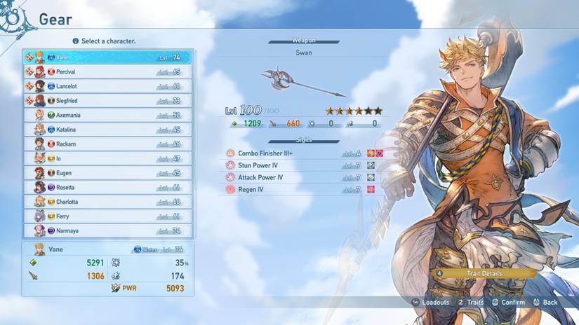 One of Vane's best weapons in Granblue Fantasy Relink