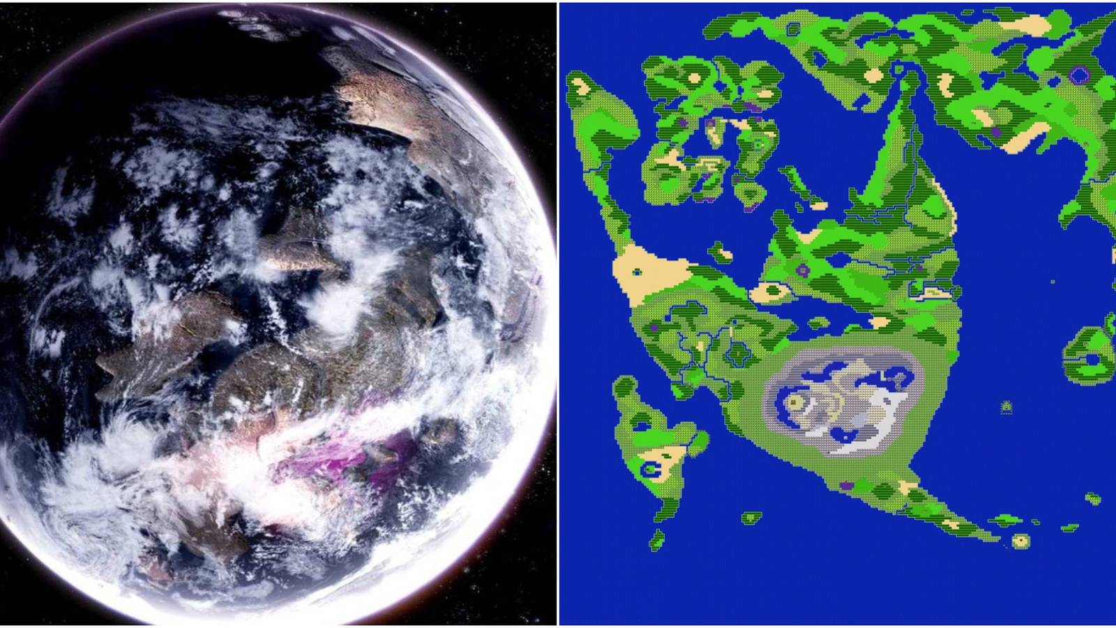 The Earth from Star Ocean: The Last Hope and Torland map from Dragon Quest 1 and 2