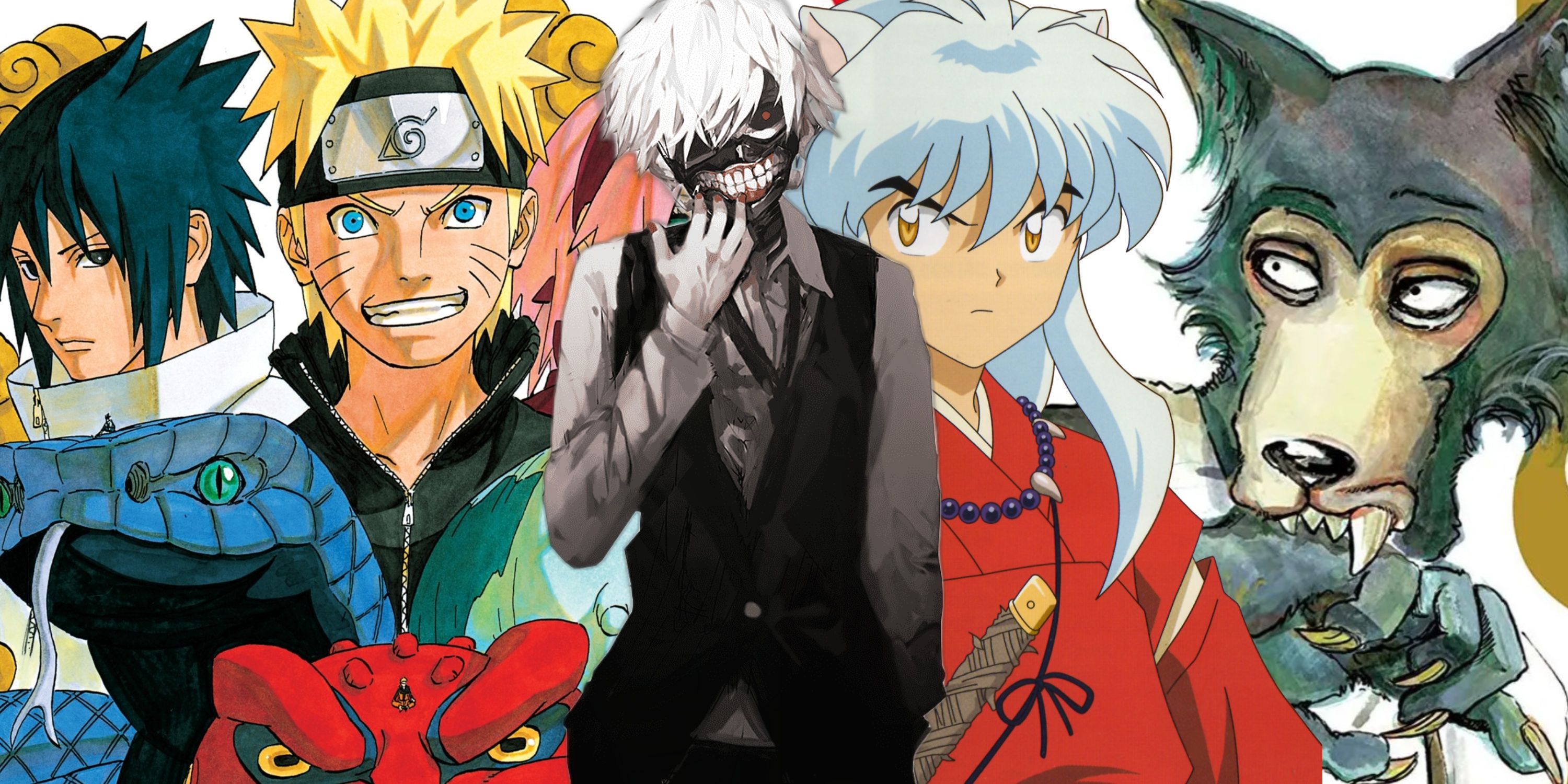 7 Great Manga That Went On For Too Long Naruto Tokyo GHoul Inuyasha Beastars - Featured