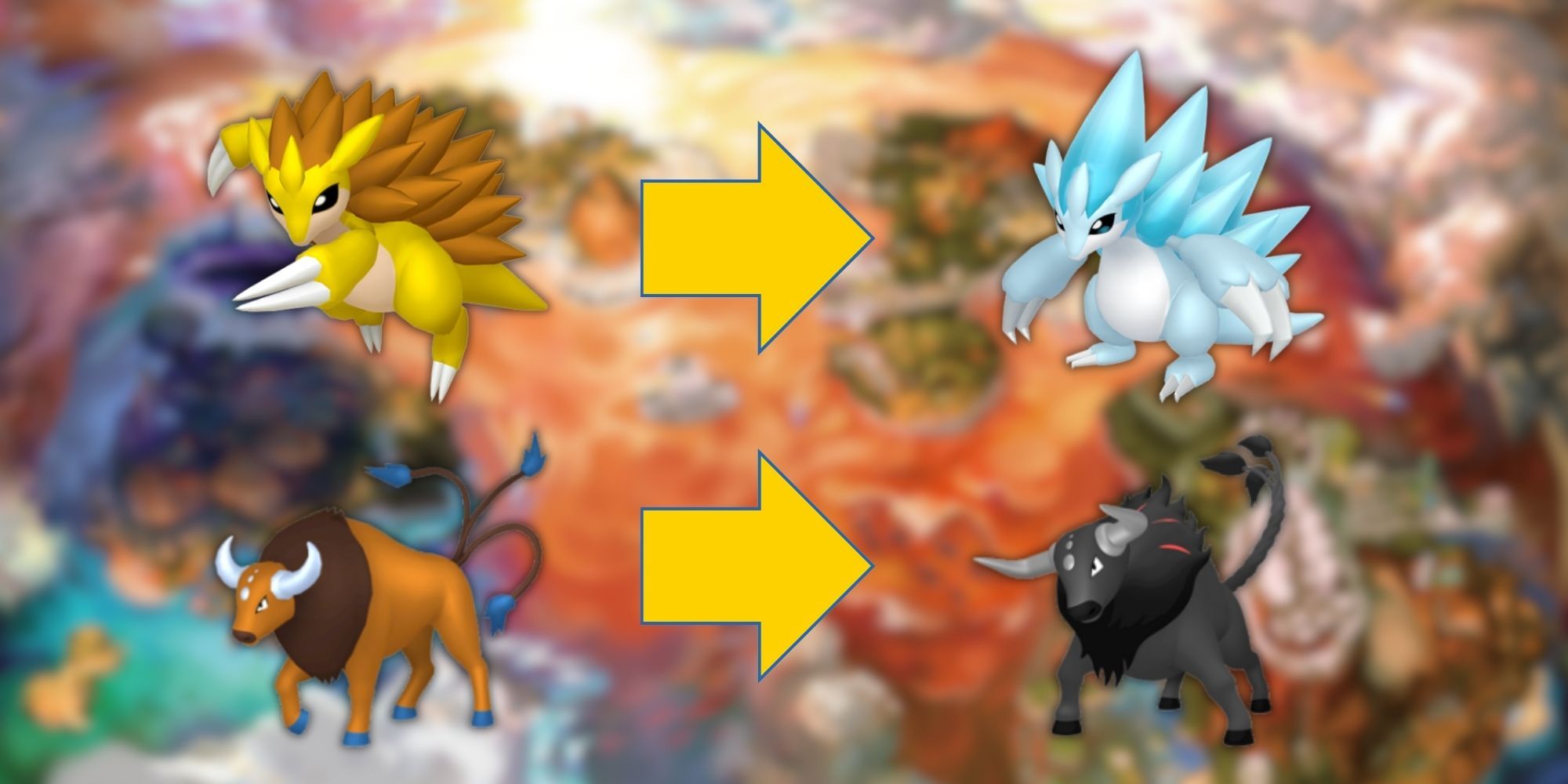 Some examples of bland Pokemon who were redeemed with a cool regional form: Kantonian Sandslash & Alolan Sandslash, and Kantonian Tauros & Paldean Tauros.