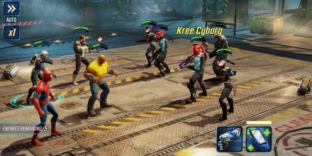 A battle in Marvel Strike Force