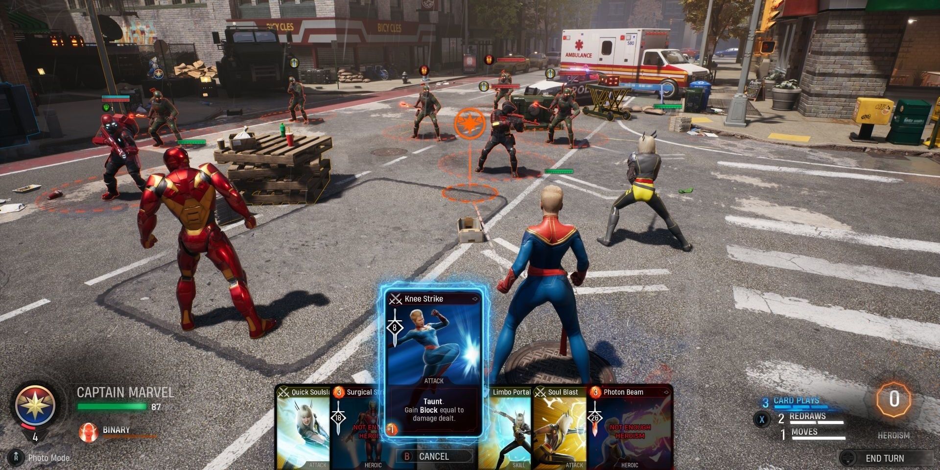 A match in Marvel's Midnight Suns