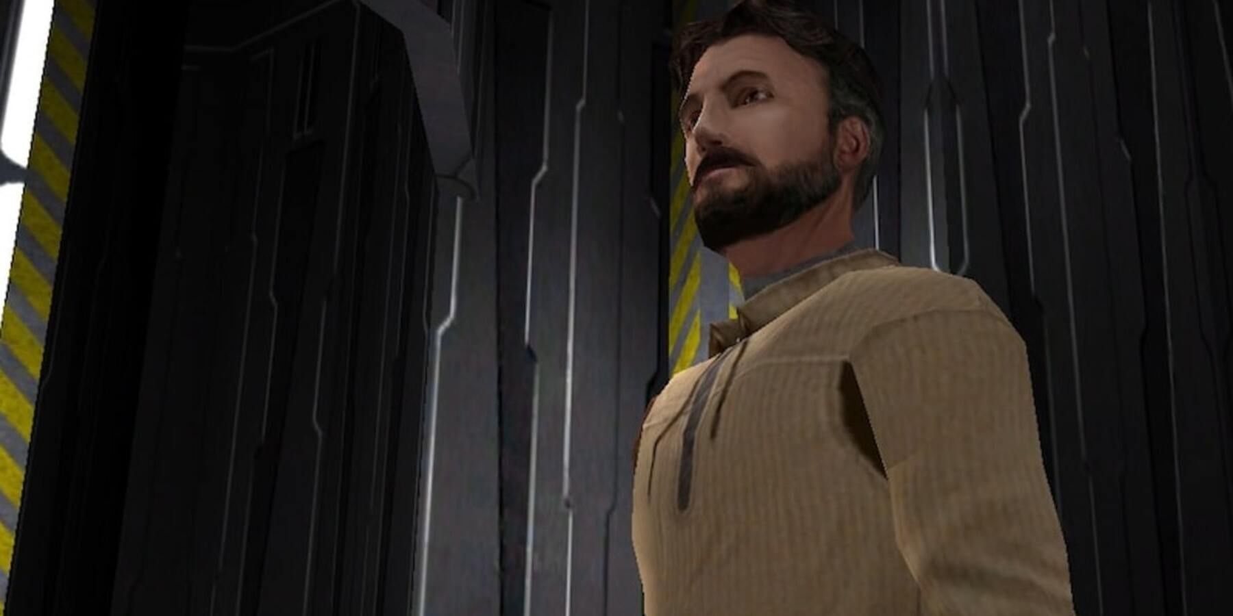 Kyle Katarn in a brown sweater