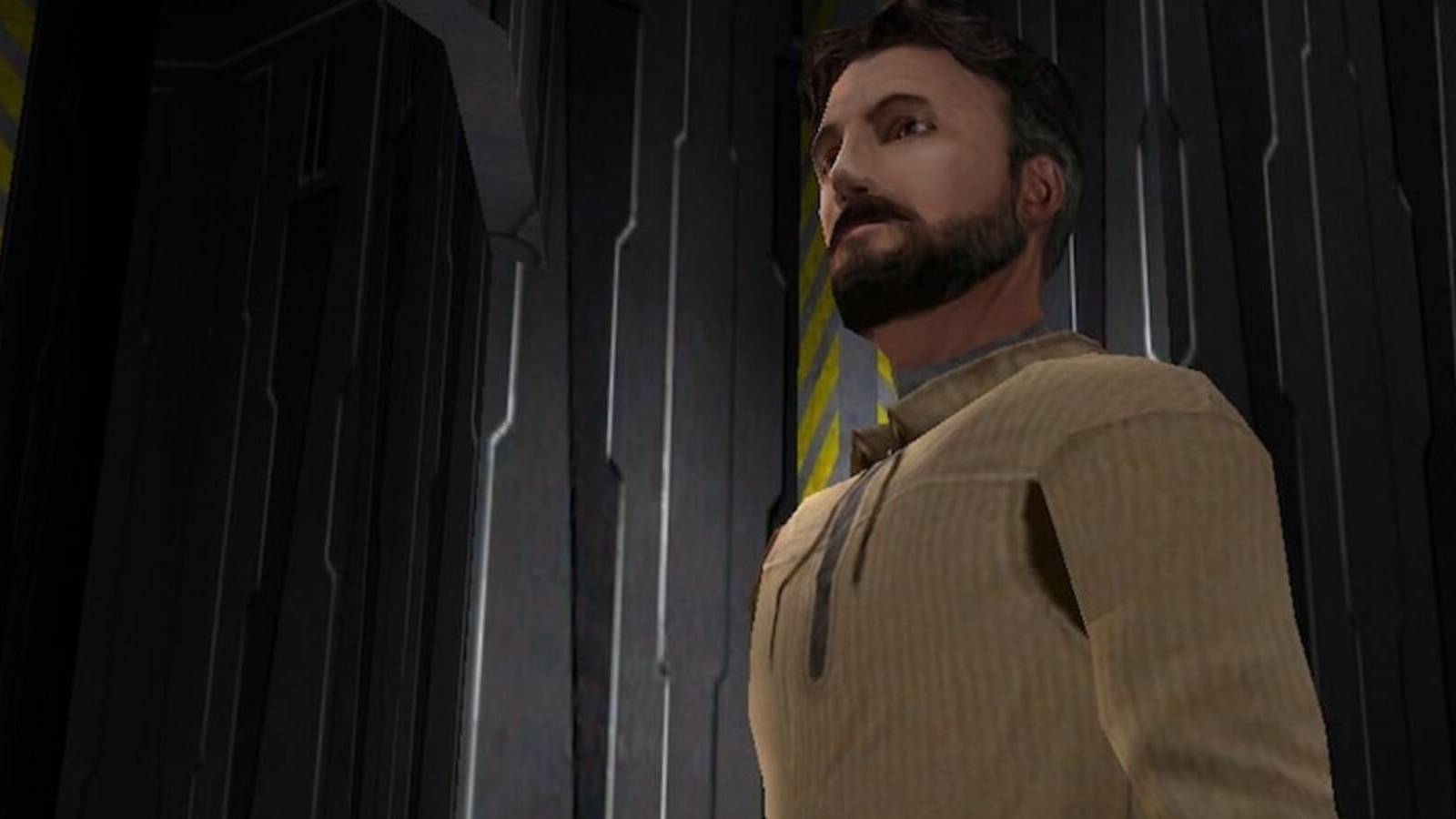 Kyle Katarn in a brown sweater
