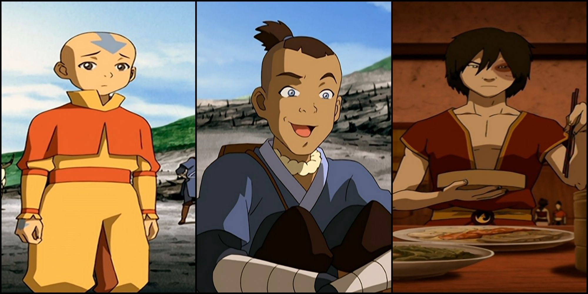 Aang, Sokka, and Zuko in Avatar the Last Airbender
