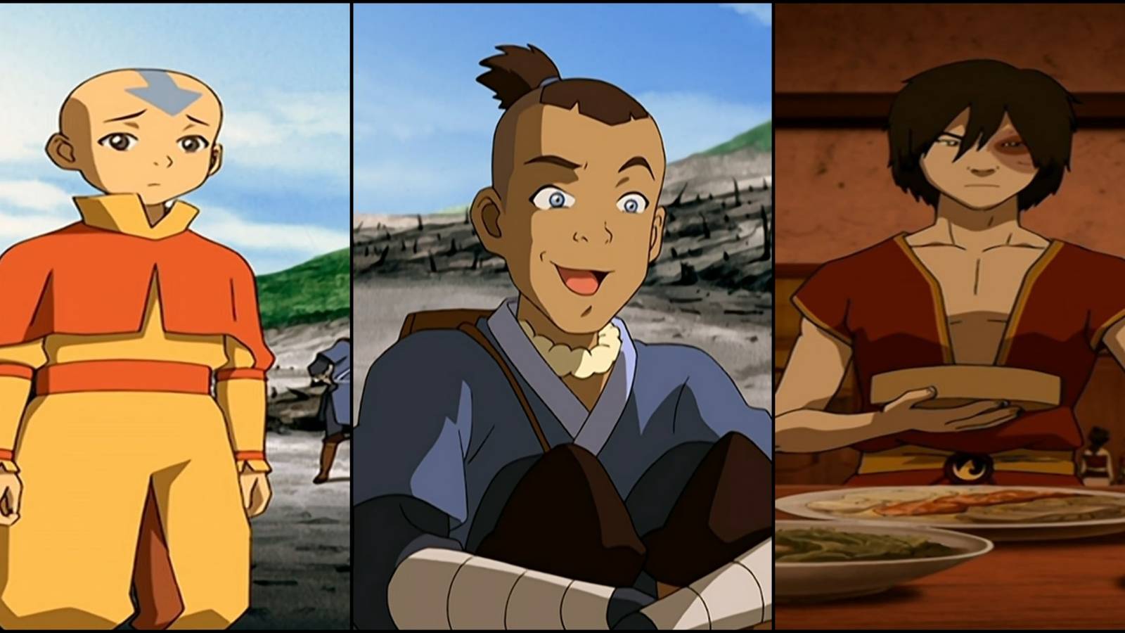 Aang, Sokka, and Zuko in Avatar the Last Airbender