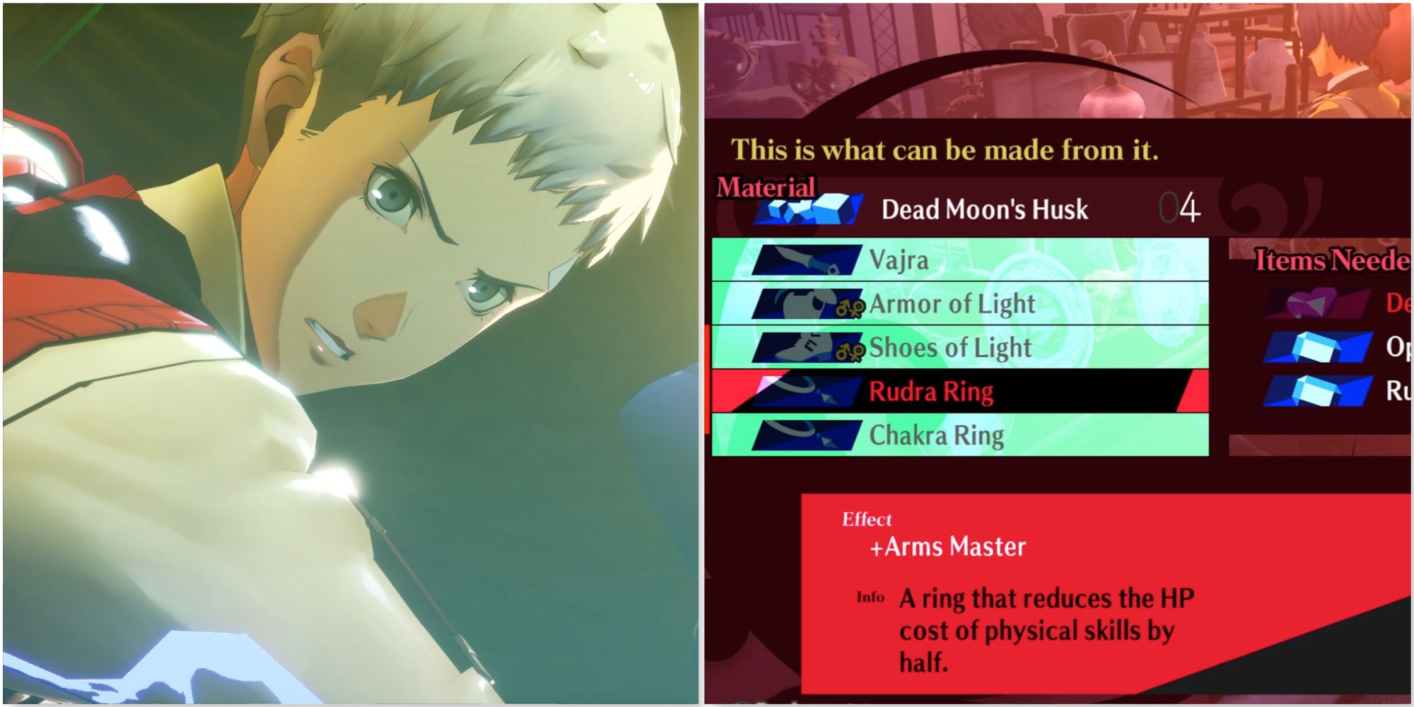 Akihiko and Rudra Ring accessory in Persona 3 Reload