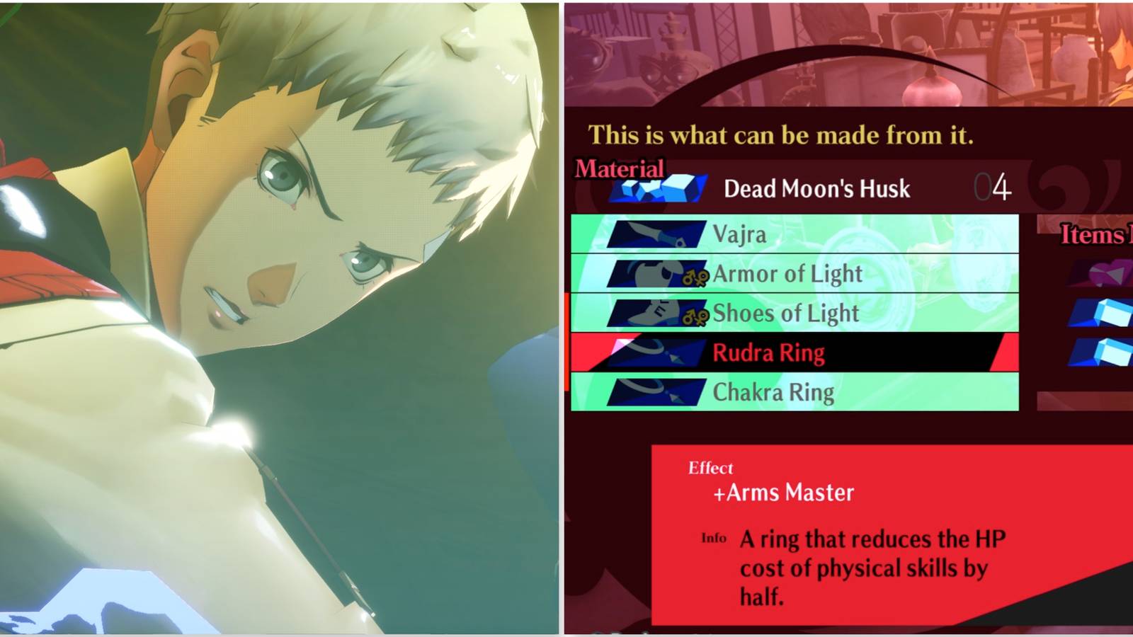 Akihiko and Rudra Ring accessory in Persona 3 Reload