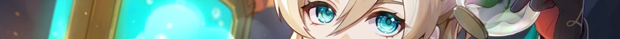 a narrow image strip of albedo's eyes - genshin impact