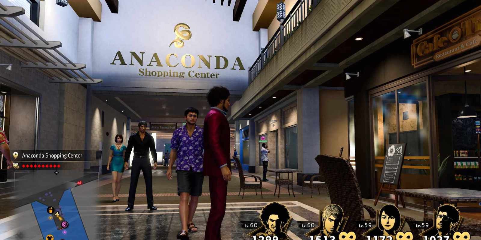 Kasuga standing in the Anaconda Shopping Center