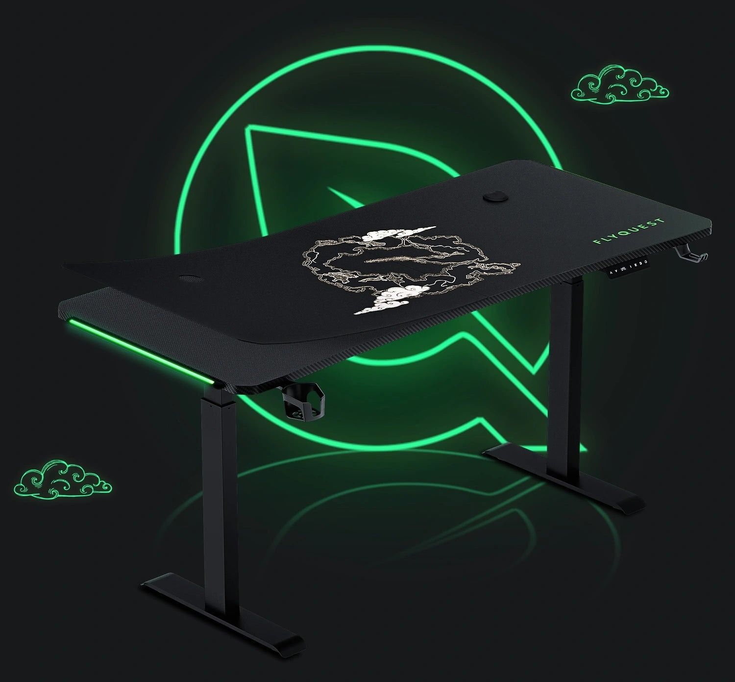 AndaSeat FlyQuest gaming standing desk with logo