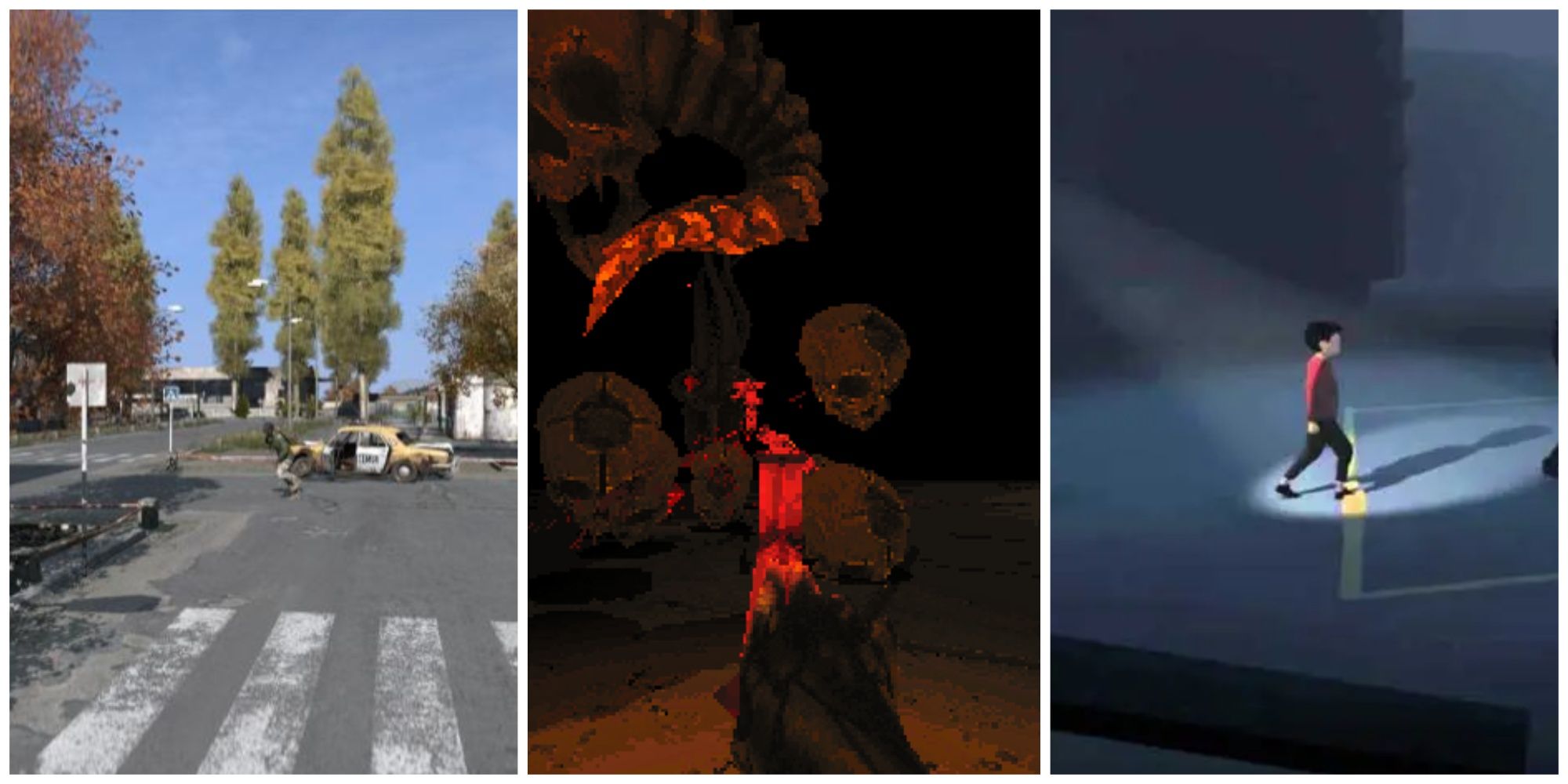 Split image of DayZ, Devil Daggers, Inside gameplay