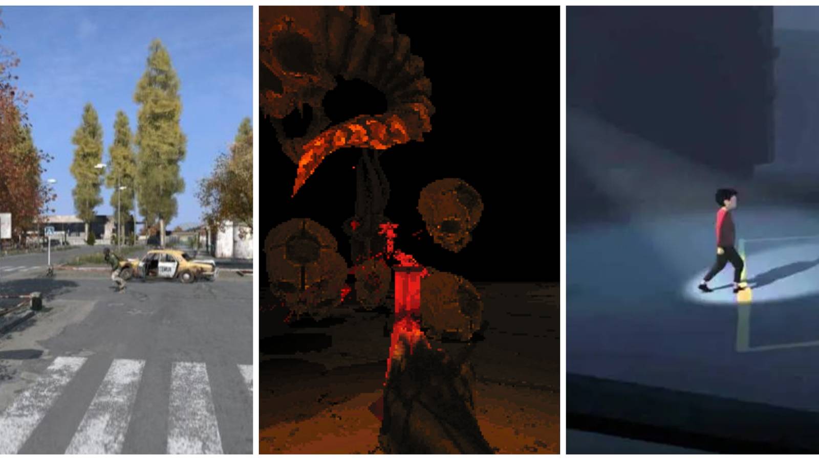 Split image of DayZ, Devil Daggers, Inside gameplay