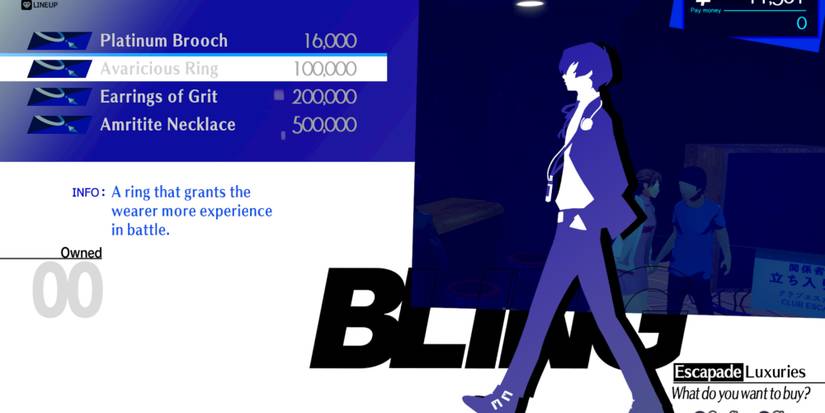 Avaricious Ring accessory in Persona 3 Reload