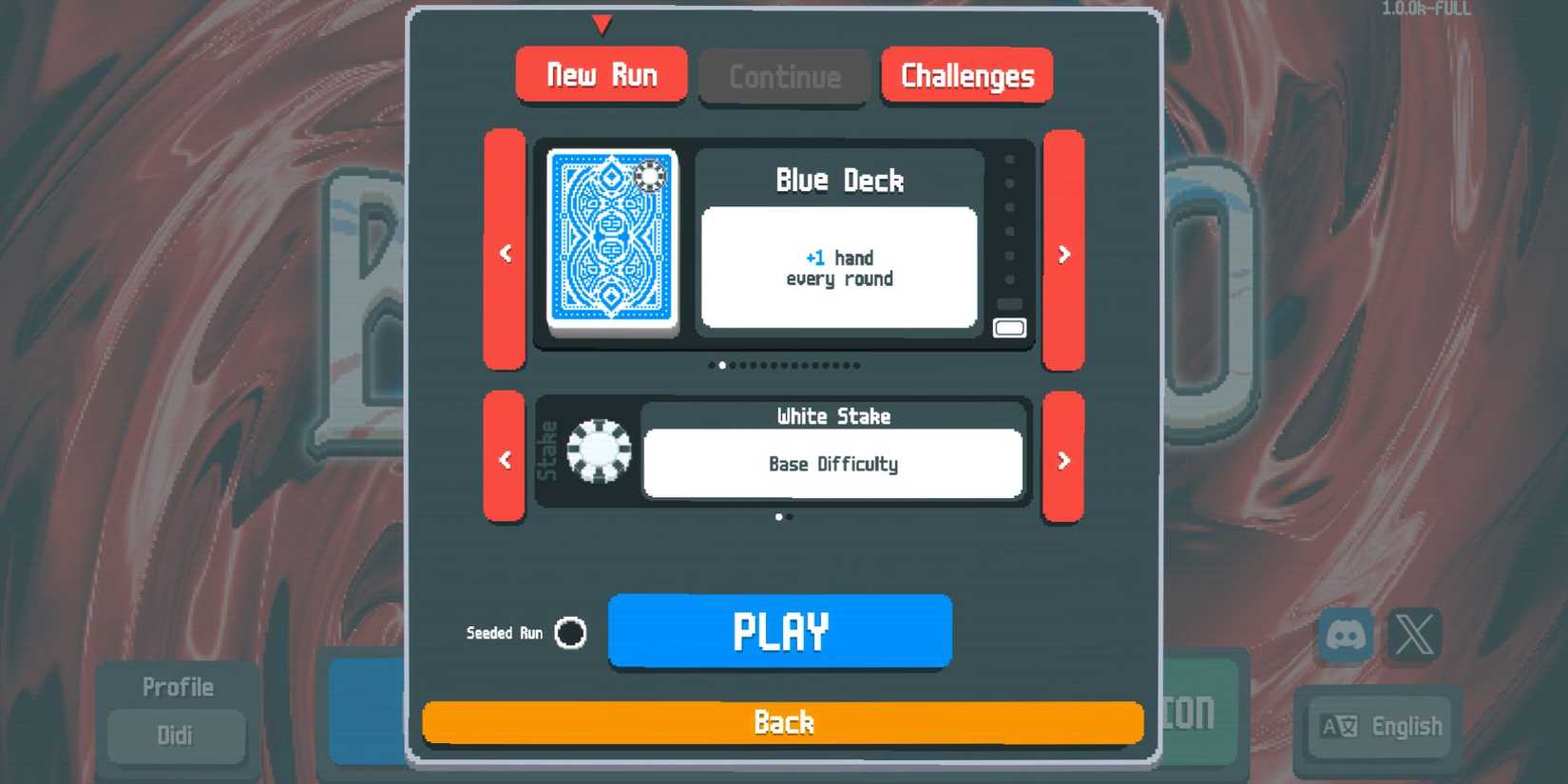 The Blue Deck in Balatro