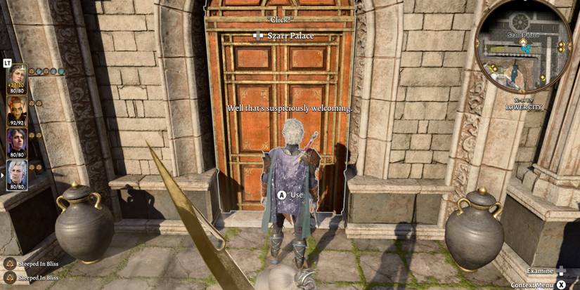 The front door of the palace opens for Astarion.