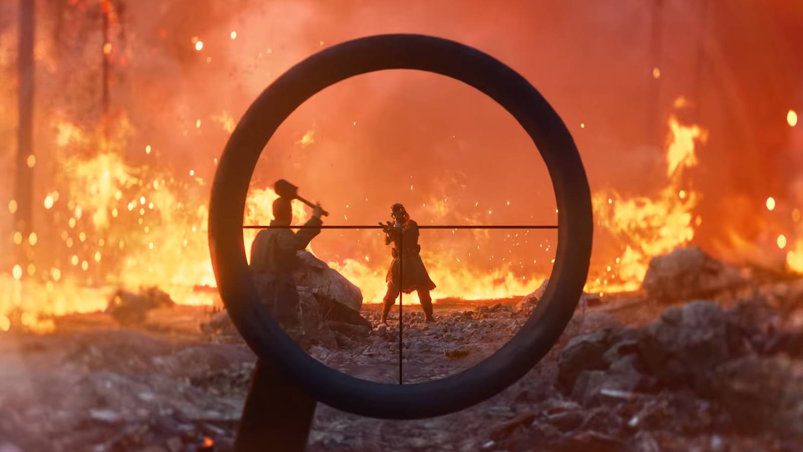 Battlefield 5 Firestorm sniper scope shot