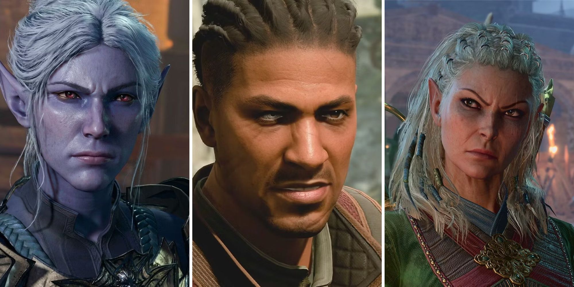 A grid showing the companions Minthara, Wyll, and Jaheira in Baldur’s Gate 3