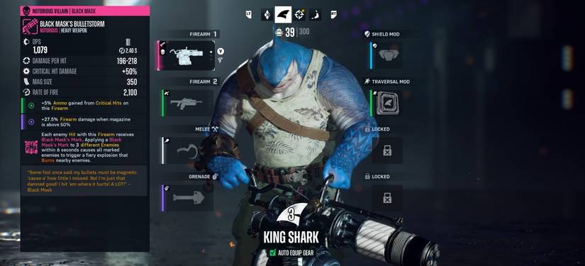 Best Loadout for King Shark