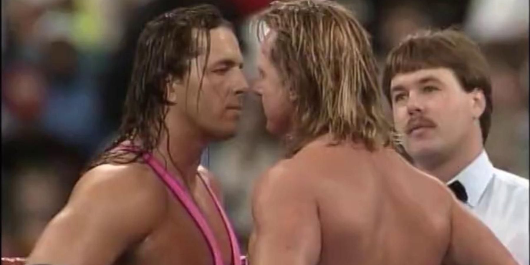 Bret Hart and Roddy Piper at WrestleMania 8