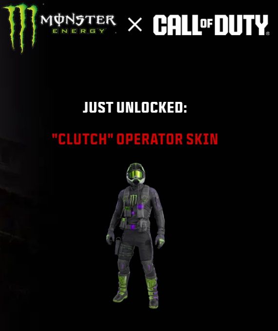 free monster energy skin warzone