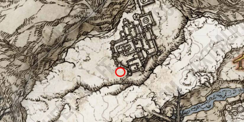 Cerulean Amber +1 location on the mapin Elden Ring
