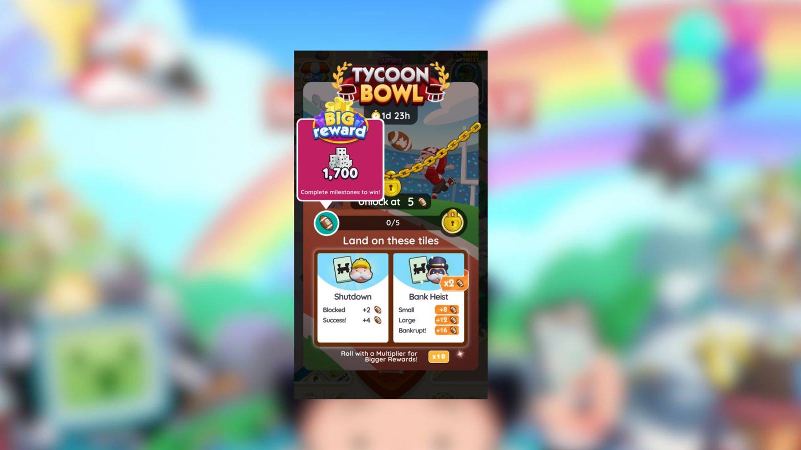 tycoon bowl rewards monopoly go