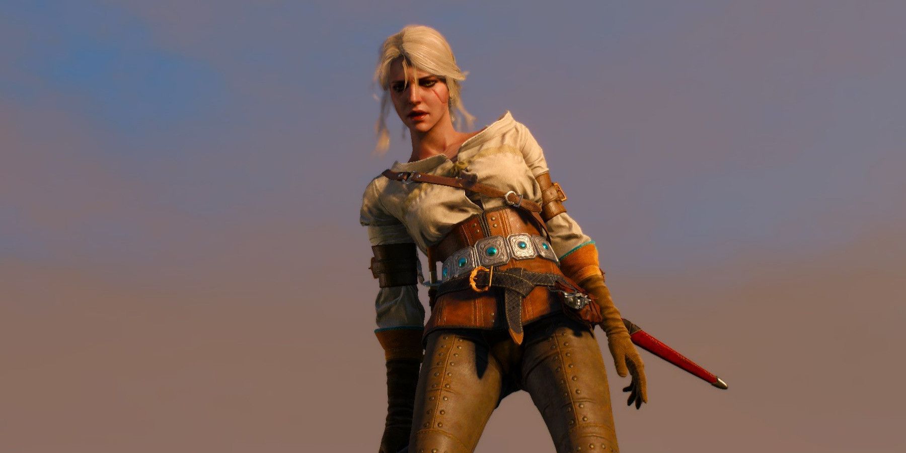 ciri the witcher 3 standing with sword drawn