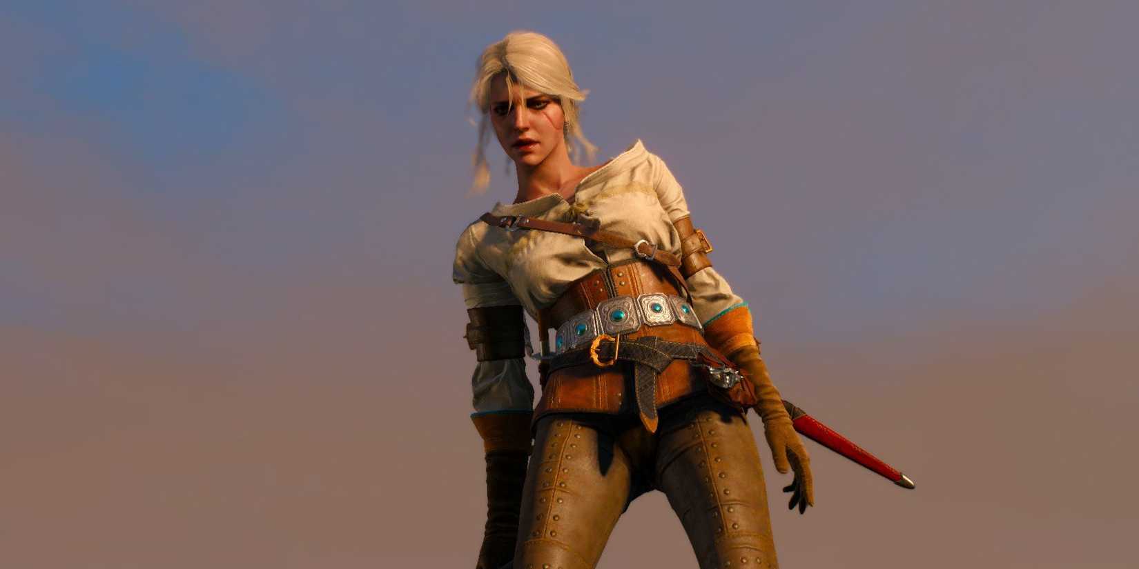 ciri the witcher 3 standing with sword drawn