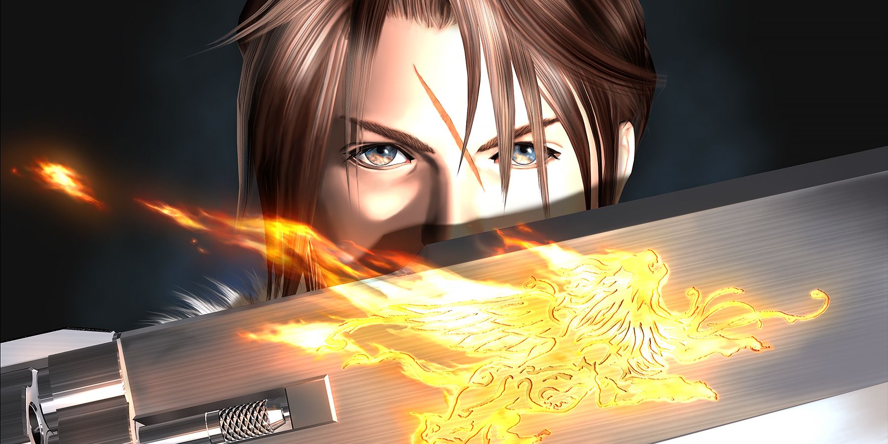 Closeup of Squall Leonhart from Final Fantasy 8