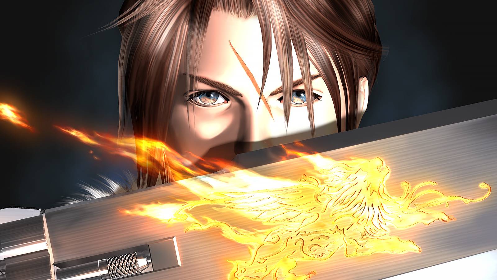 Closeup of Squall Leonhart from Final Fantasy 8