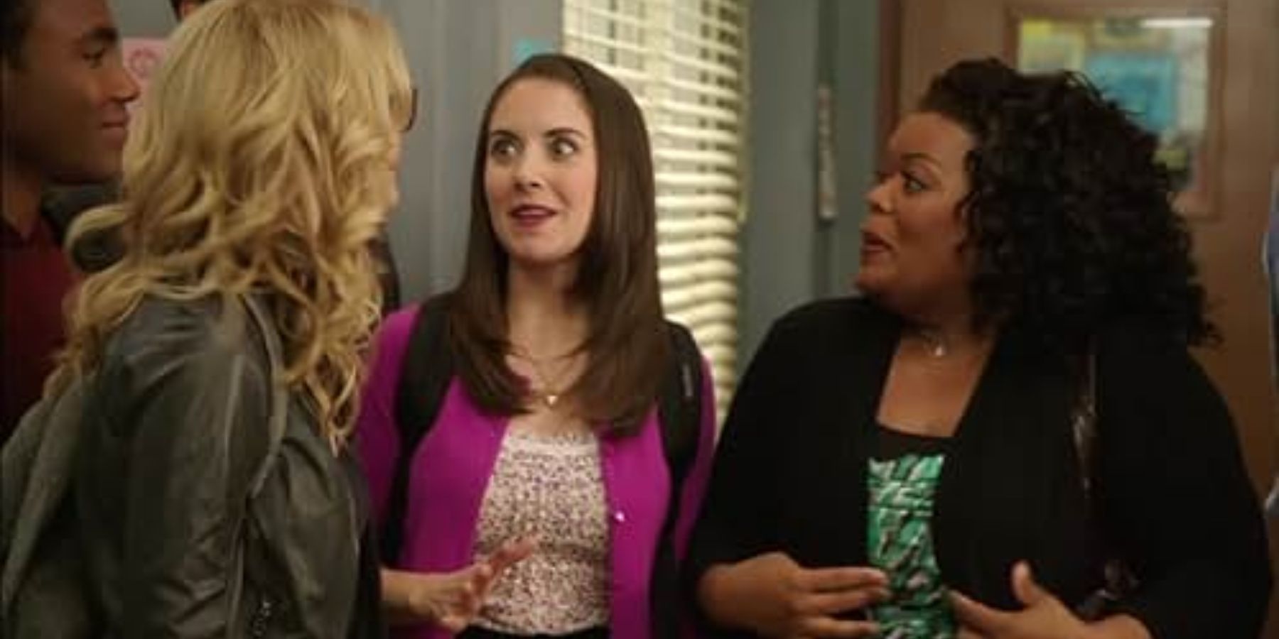 Greta (Gillian Jacobs), Annie (Alison Brie) and Shirley (Yvette Nicole Brown) in Community