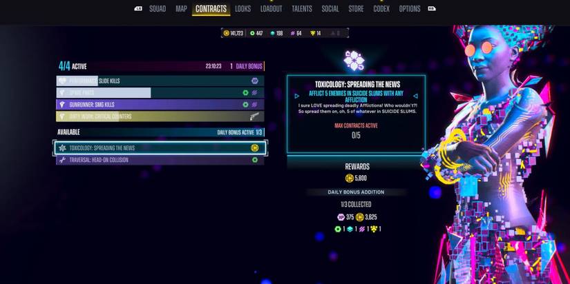 Hack on the Contracts Menu from Suicide Squad Kill The Justice League