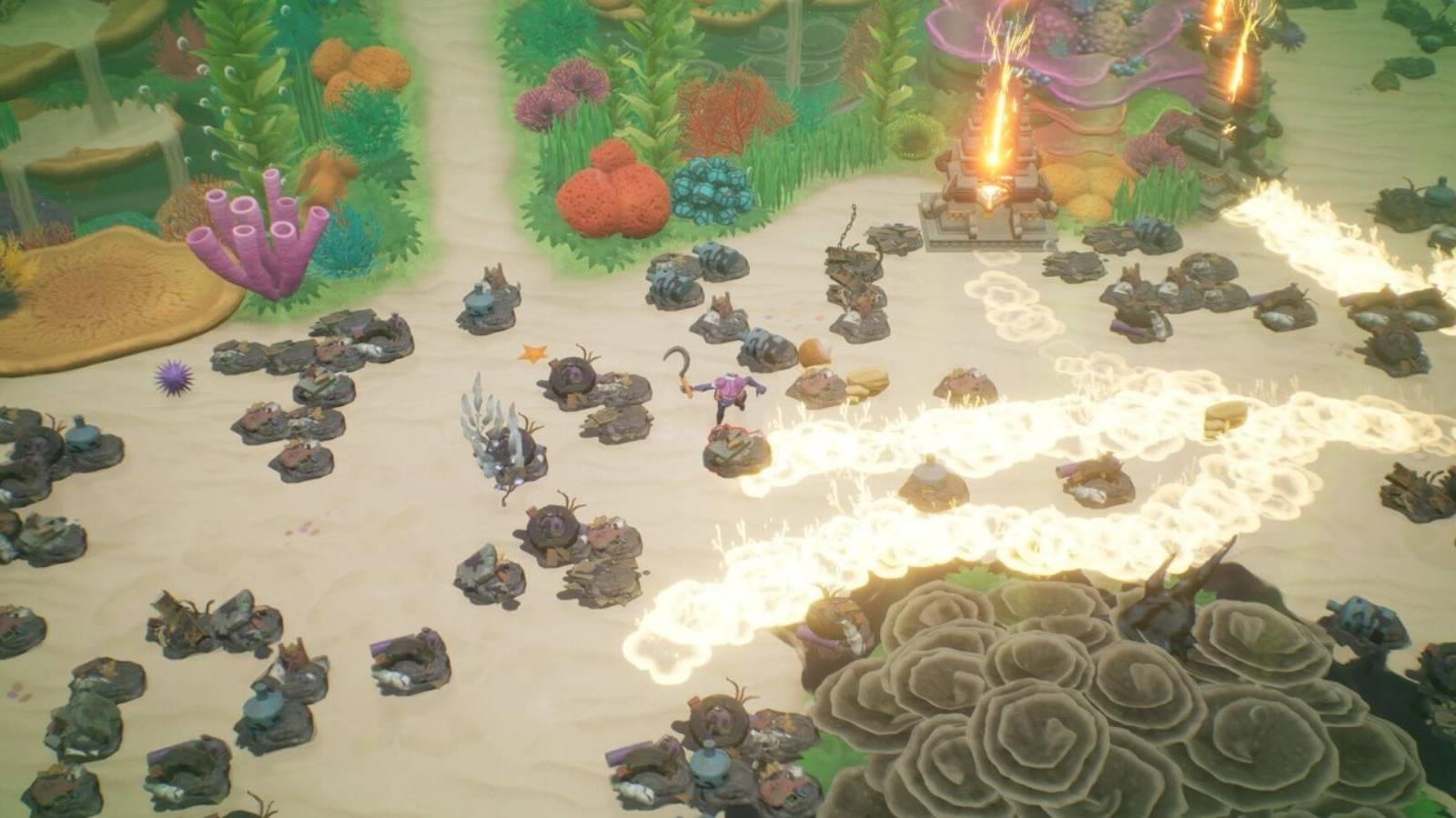 the ocean in coral island.