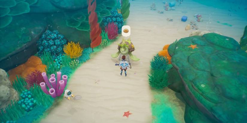 an under water character in coral island.