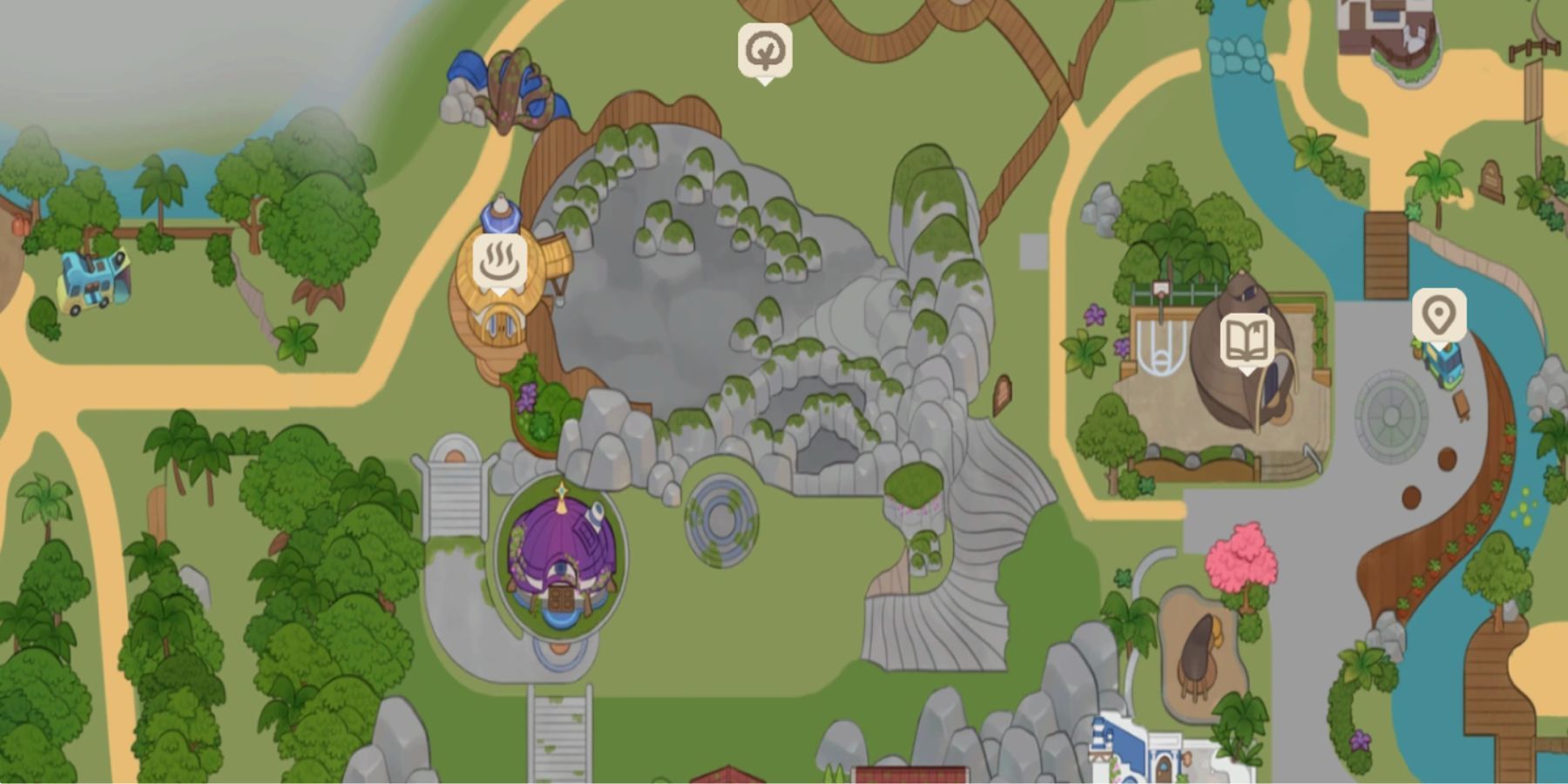 bamboo forest location on the coral island map. 