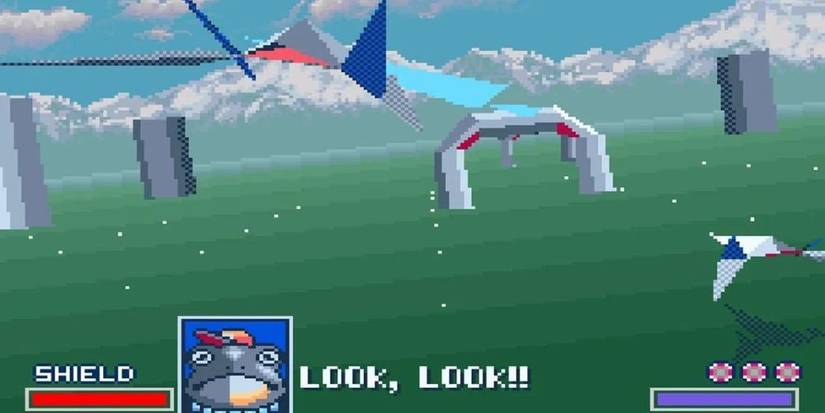 Corneria gameplay in the original Star Fox.
