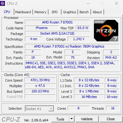 Amazon.com: AMD Ryzen 7 8700G 8-Core, 16-Thread Desktop