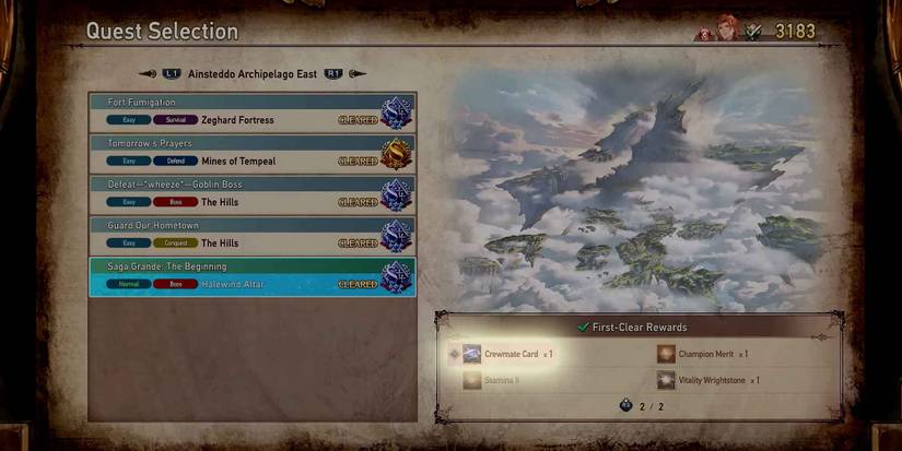 Getting a Crewmate Card as a reward in Granblue Fantasy Relink