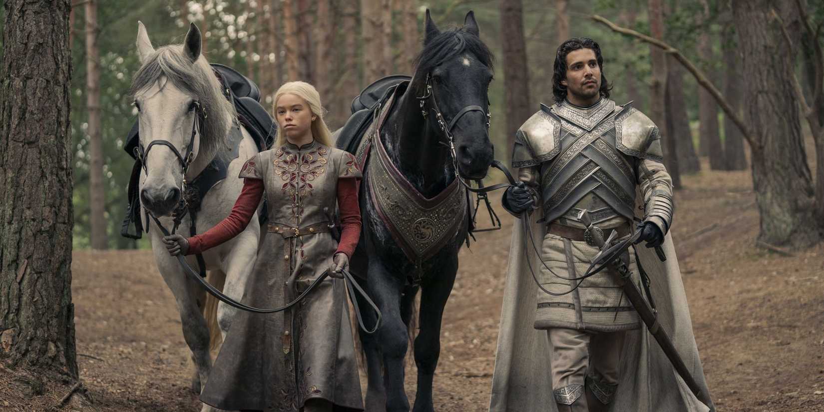 Criston Cole and Rhaenyra Targaryen in House of the Dragon.