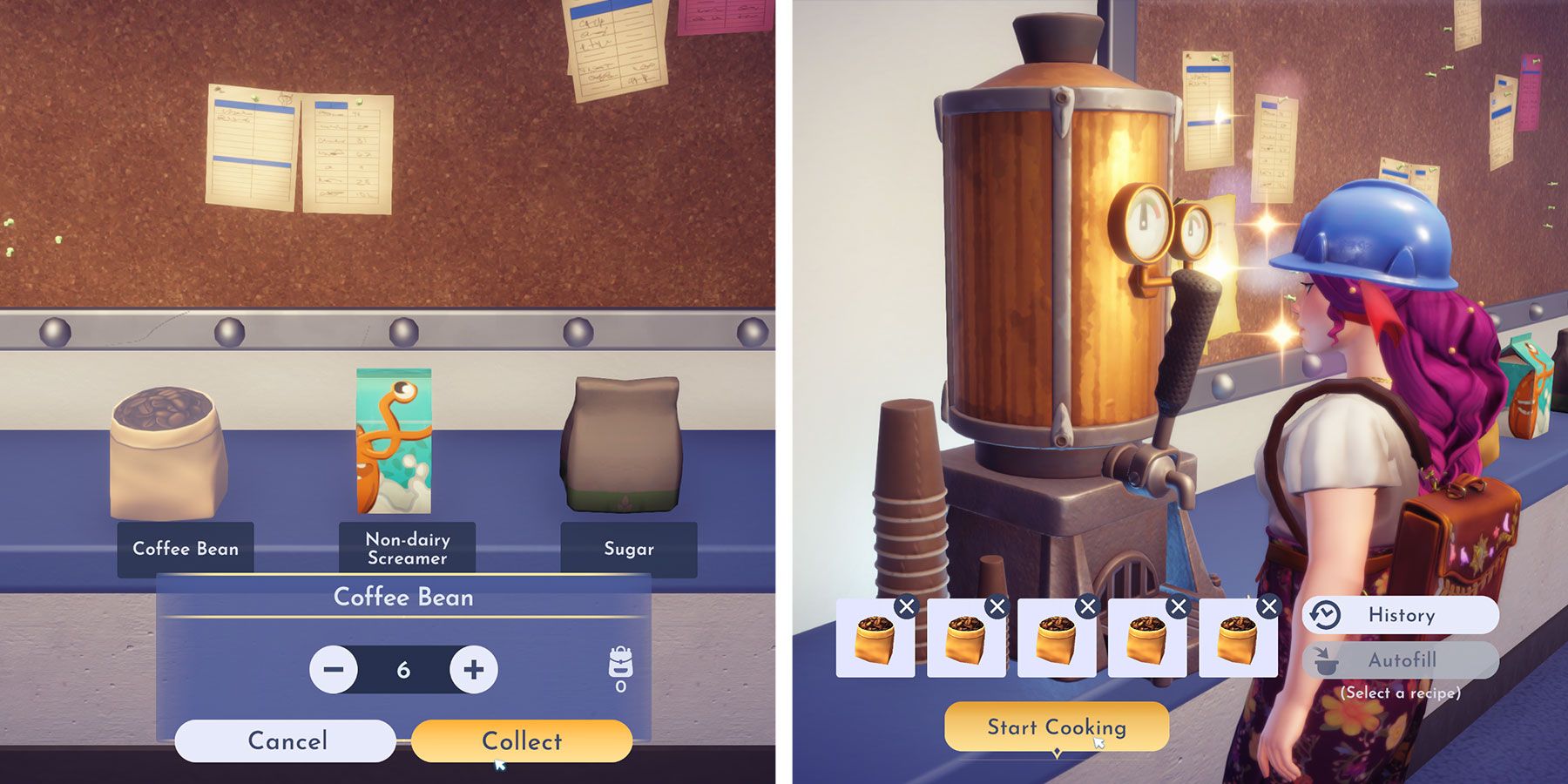 Making Mike and Sulley coffee in Disney Dreamlight Valley