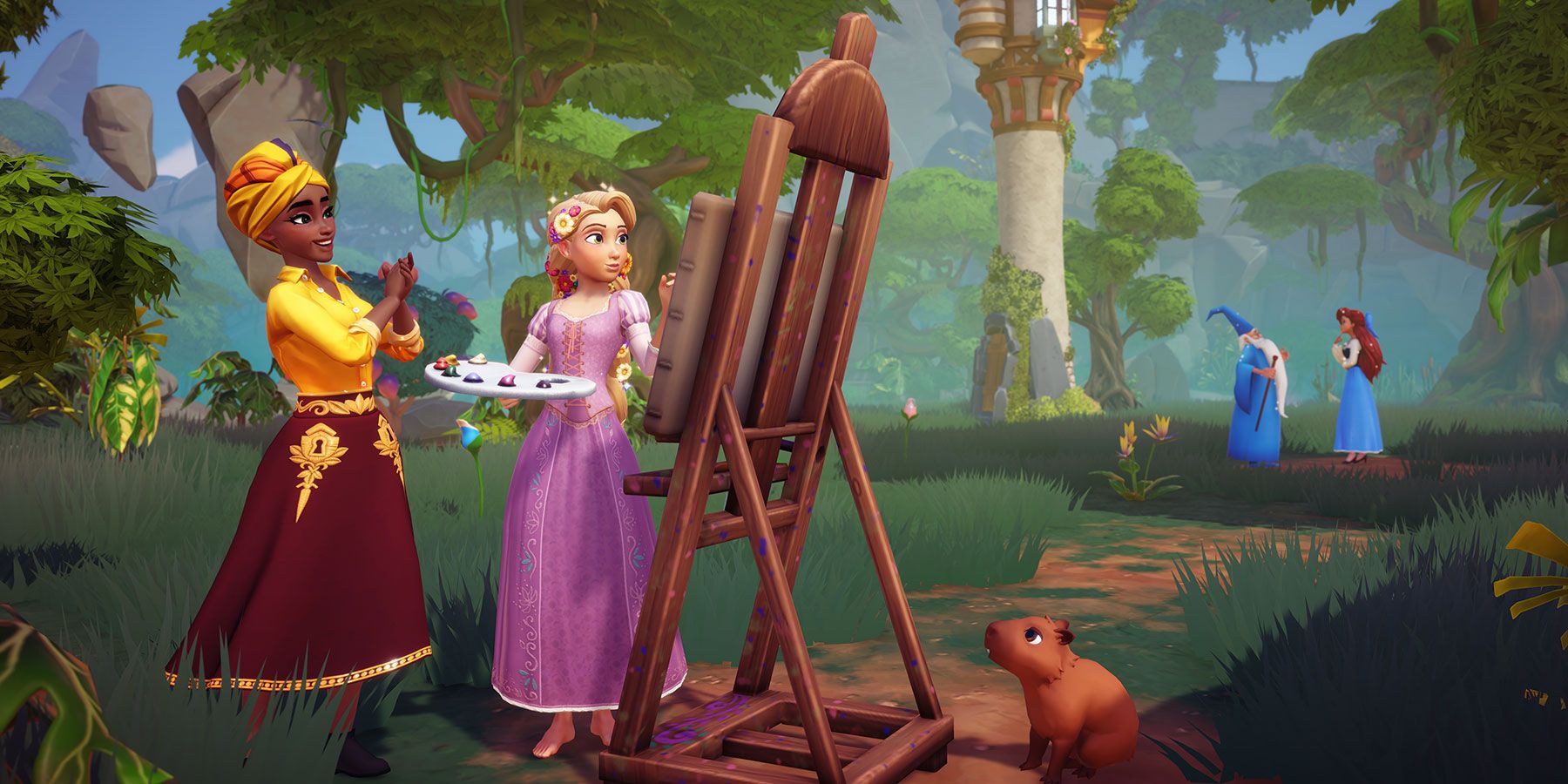 Rapunzel and friends in Disney Dreamlight Valley