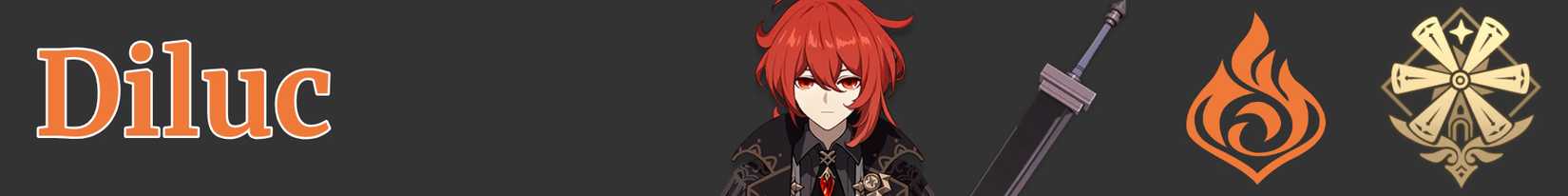 Diluc's weapon element and region - claymore pyro mondstadt - genshin impact