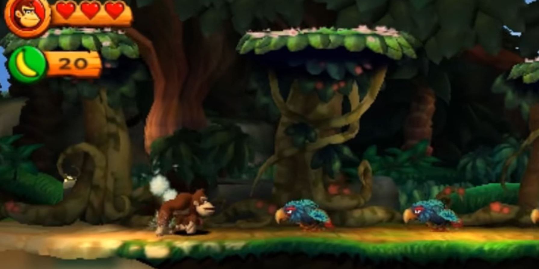 Donkey Kong Running Toward Parrots In Donkey Kong Country Returns 3D