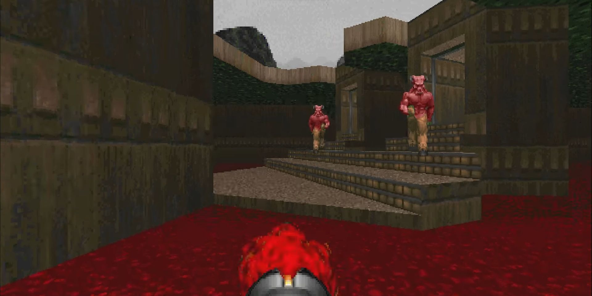 Fighting two demons in Doom