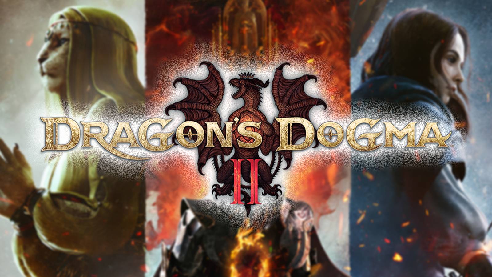 Dragon's Dogma 2 key art with logo in front of it