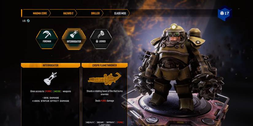 Driller with the Foreman and Interrogator Class Mods