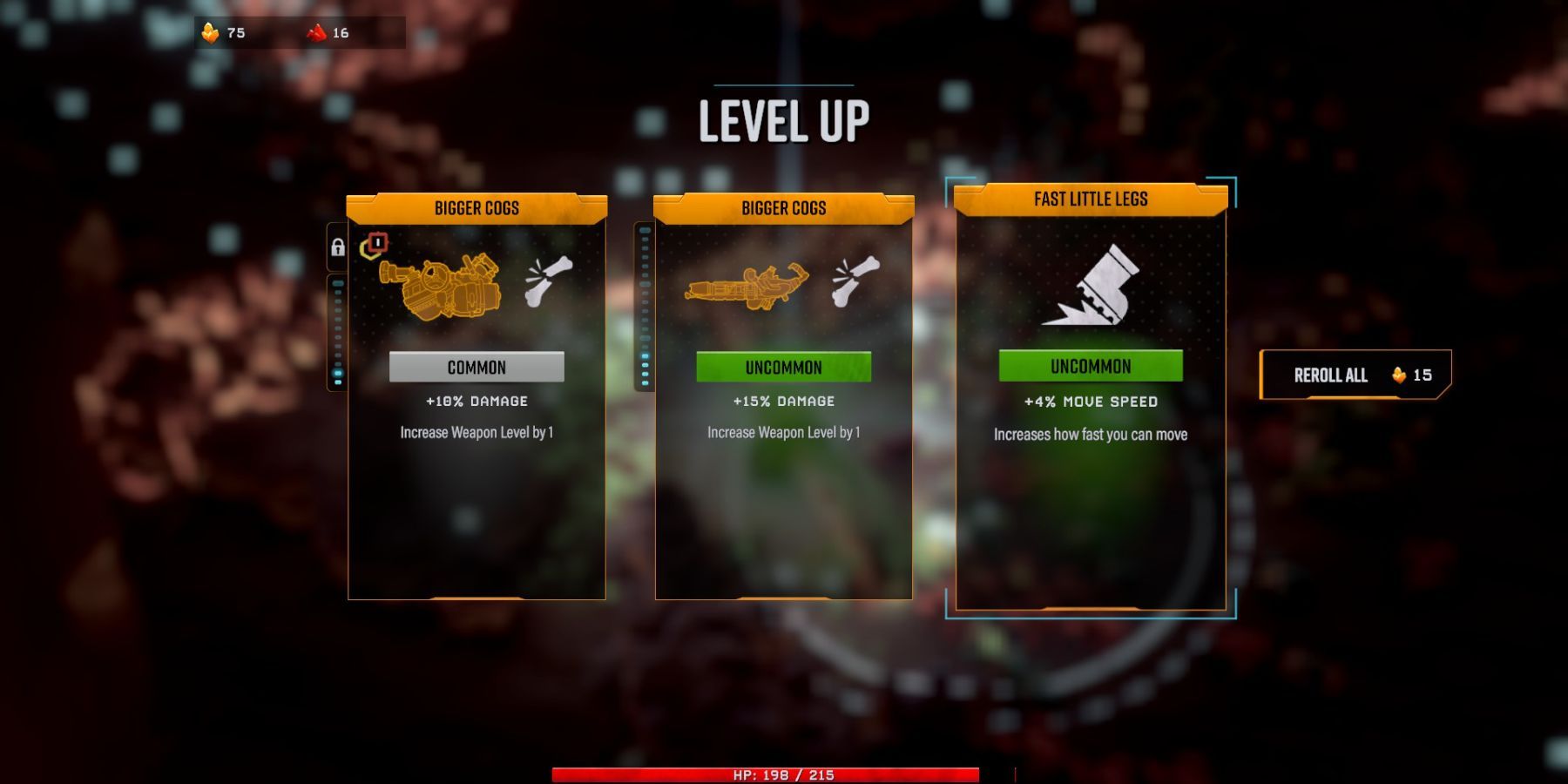 Movement Speed perk option after leveling up