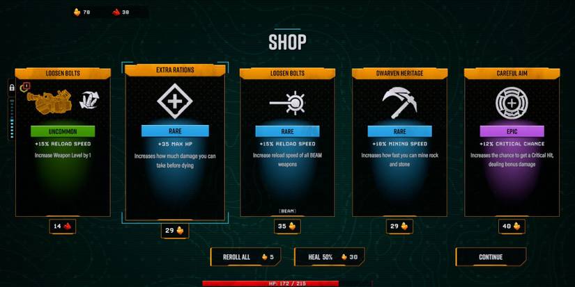 Post-level shop options