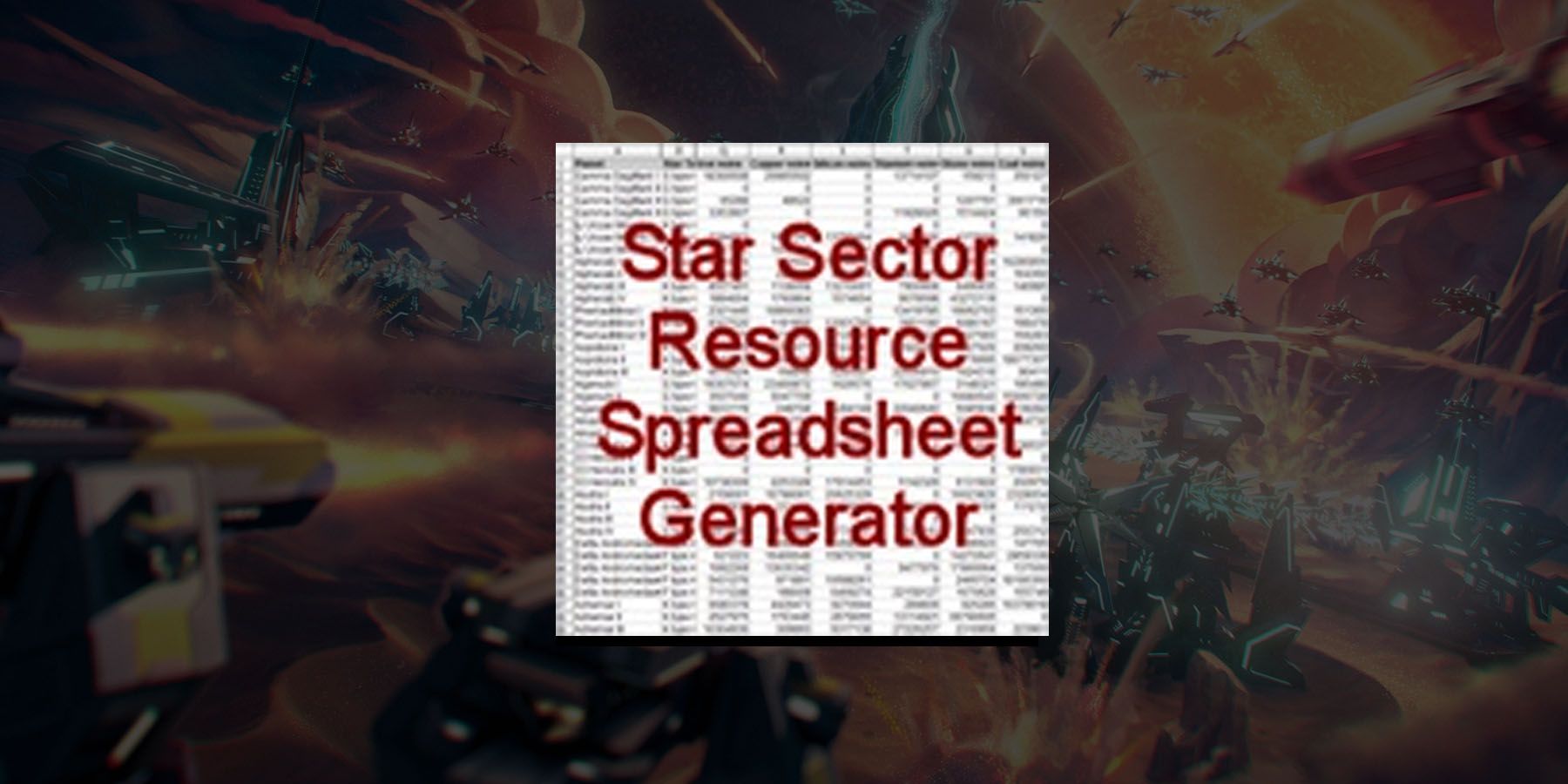 DSP Star Sector Resource Spreadsheet Generator in Dyson Sphere Program